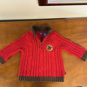Cable knit quarter zip sweater 12 months